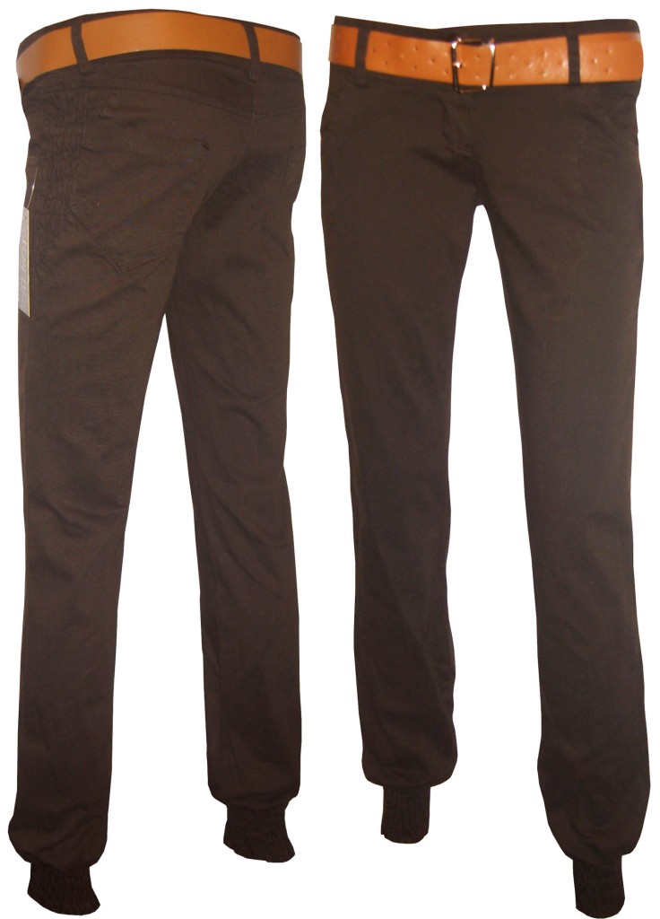 womens black cuffed joggers