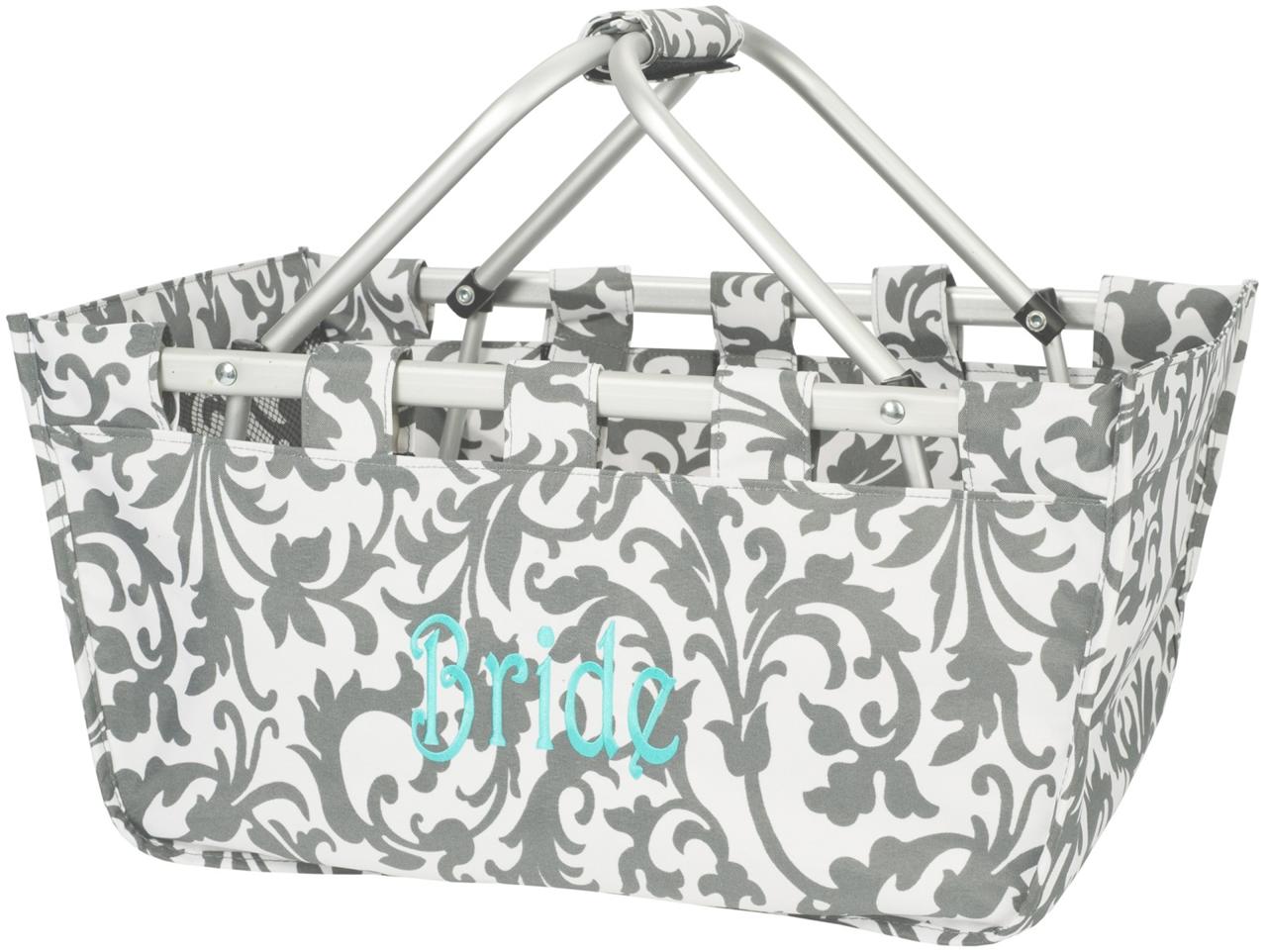 PERSONALIZED Large MARKET UTILITY TOTE Storage Basket Monogrammed