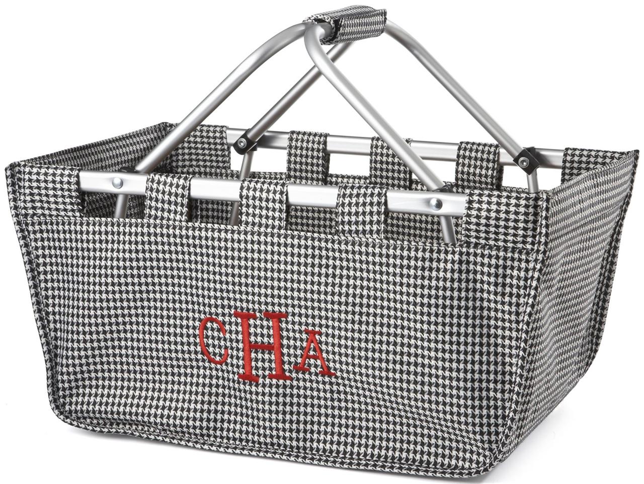 PERSONALIZED Large MARKET UTILITY TOTE Storage Basket Monogrammed