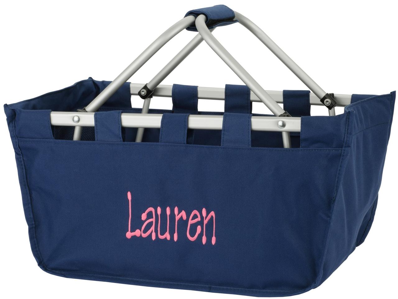 PERSONALIZED Large MARKET UTILITY TOTE Storage Basket Monogrammed