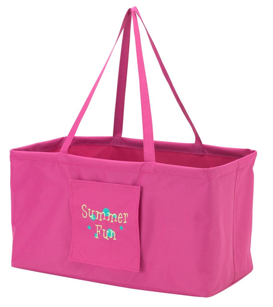PERSONALIZED Large UTILITY TOTE Carry All Bag HOT PINK Embroidered ...