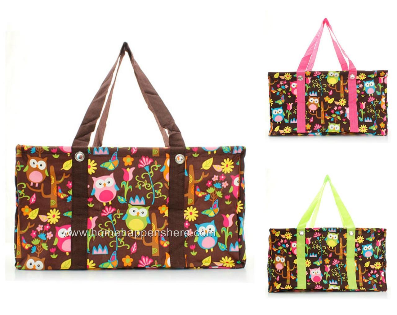 Big OWL 21" One Large UTILITY TOTE Bag Market Picnic Basket Choose Thirty Styles eBay