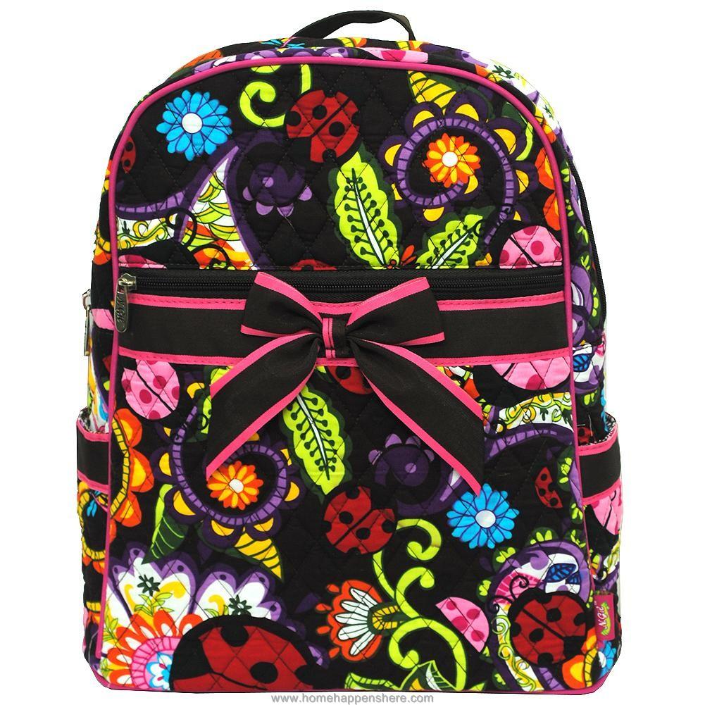 Choose One 15" QUILTED BACKPACK Over Shoulder Book Tote Bookbag Bag