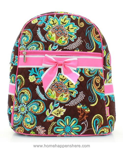 Choose One 15" QUILTED BACKPACK Over Shoulder Book Tote Bookbag Bag