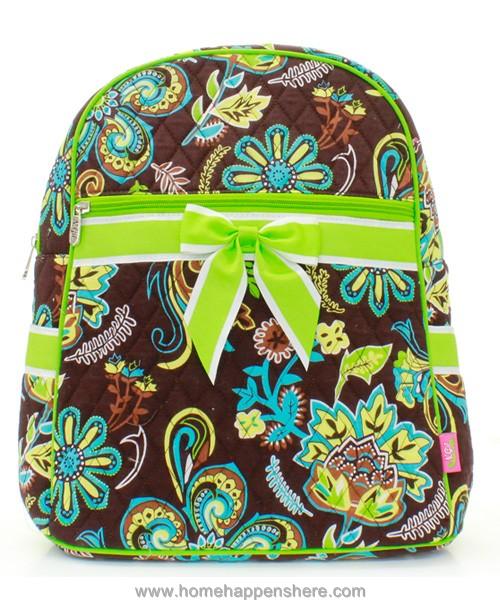 Choose One 15" QUILTED BACKPACK Over Shoulder Book Tote Bookbag Bag