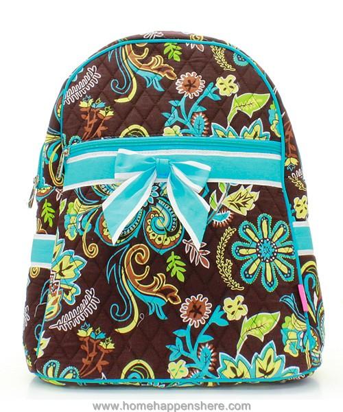 Choose One 15" QUILTED BACKPACK Over Shoulder Book Tote Bookbag Bag