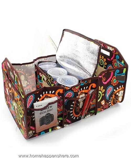 One LARGE UTILITY TRUNK ORGANIZER Haul It All Picnic Beach Bag Tote