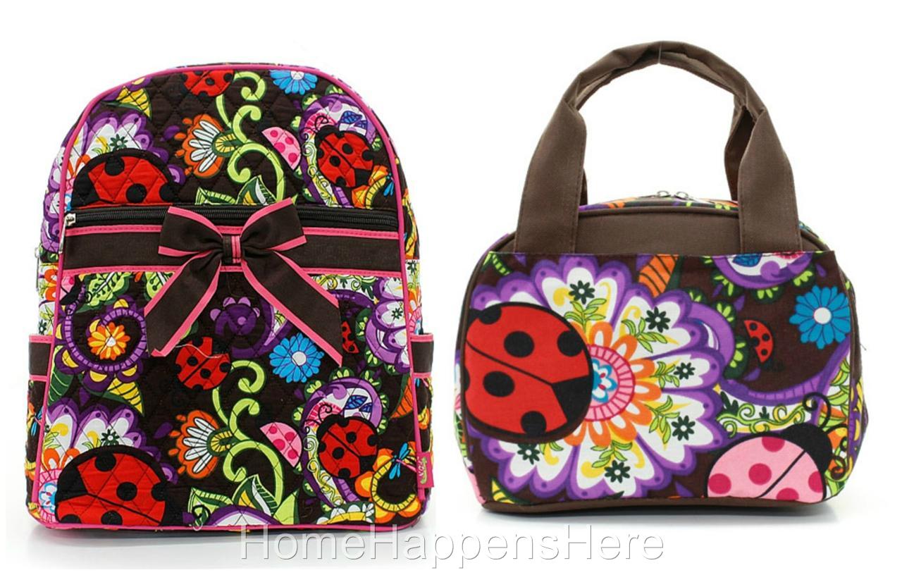 ... Matching SCHOOL Quilted BACKPACK & LUNCHBAG Lunch Box Lunchbox Bag