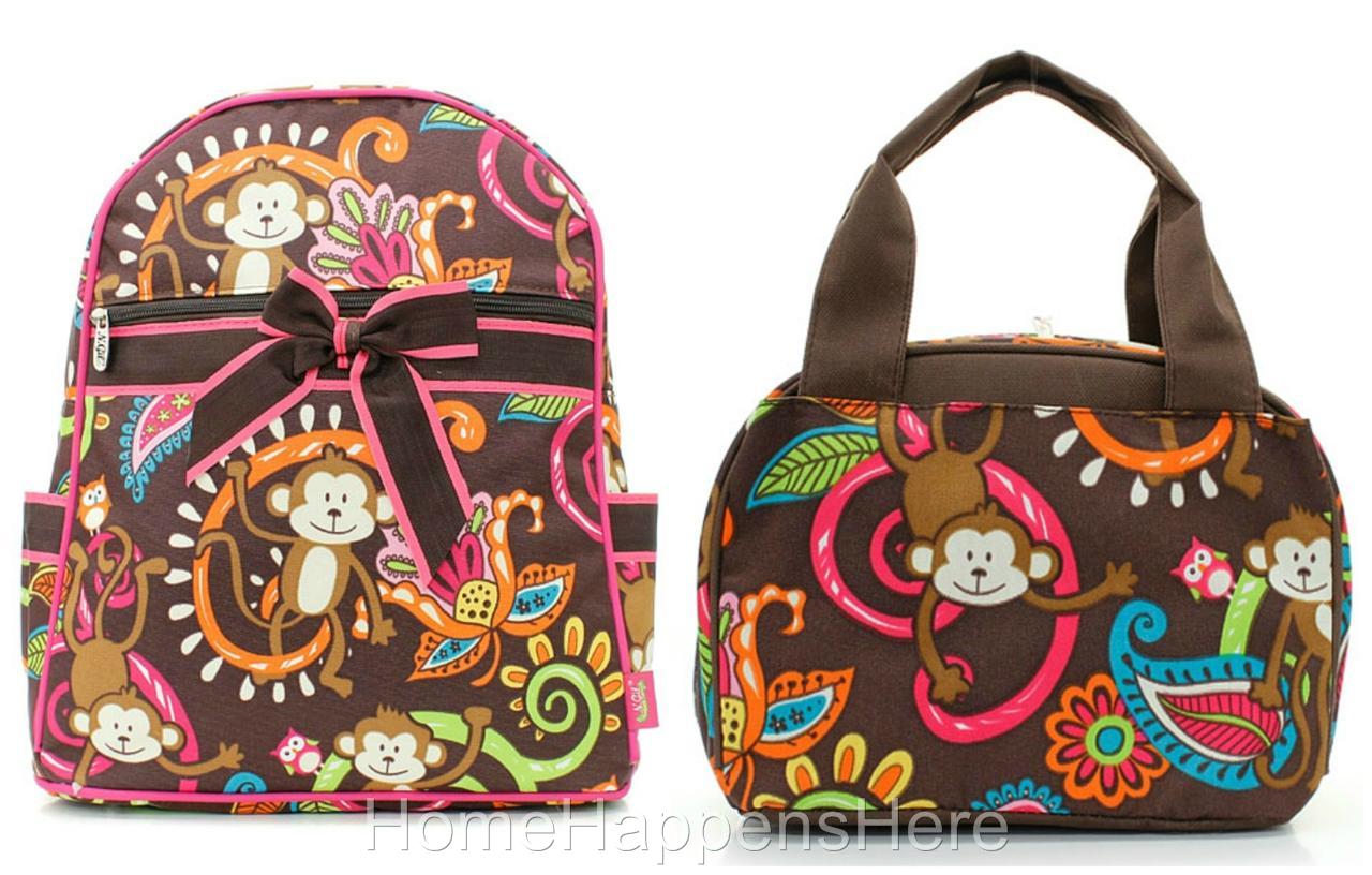 ... Matching SCHOOL Canvas BACKPACK & LUNCHBAG Lunch Box Lunchbox Bag