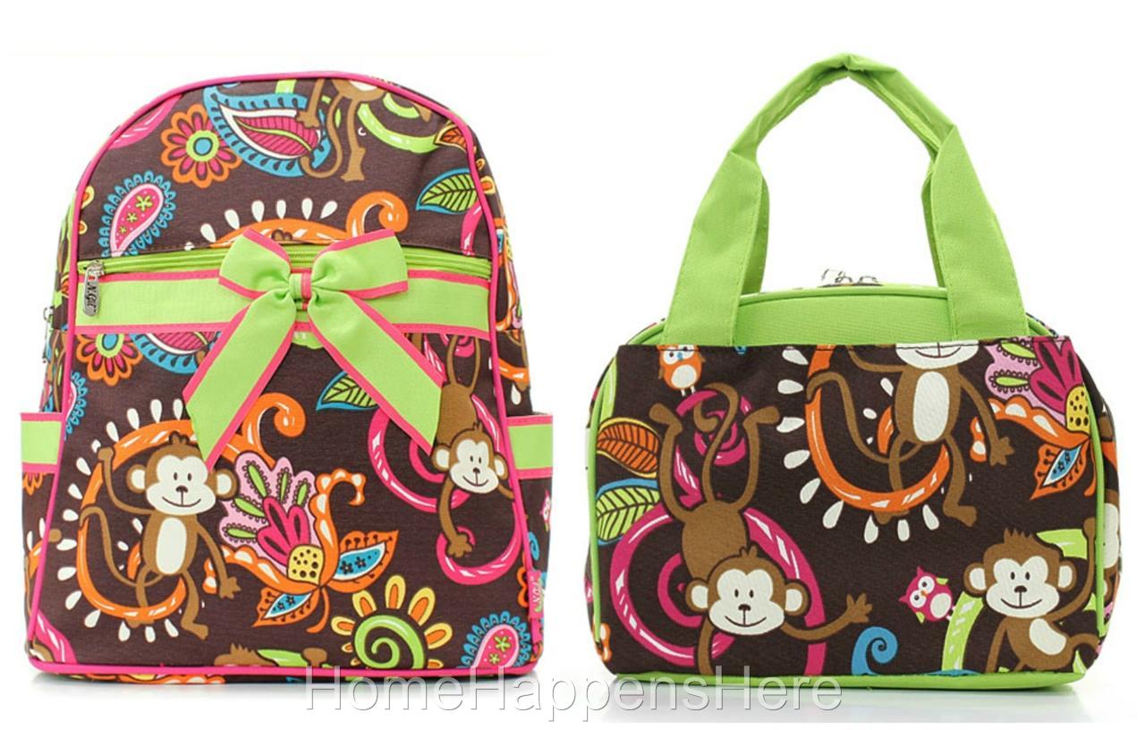 ... Matching SCHOOL Canvas BACKPACK & LUNCHBAG Lunch Box Lunchbox Bag