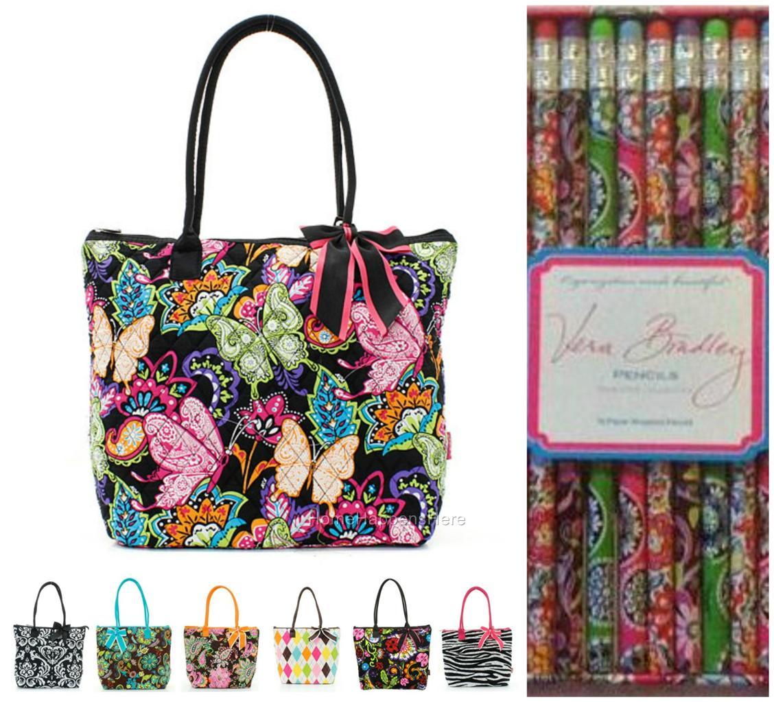 One 16" QUILTED SHOULDER TOTE Book Tablet Bag Purse Case + 1 Vera