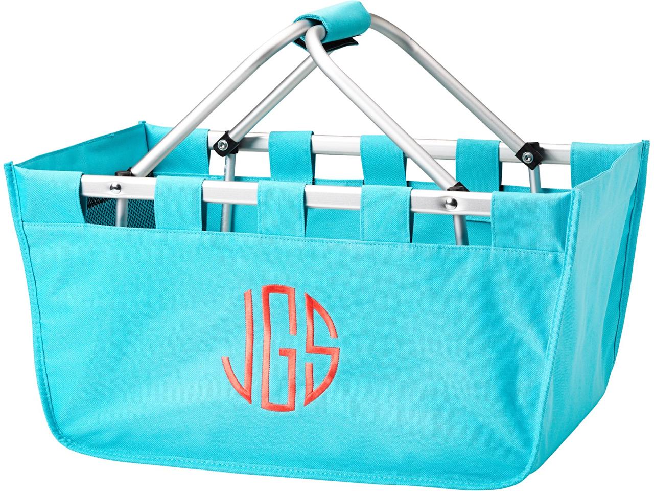 Large MARKET & UTILITY TOTE Easter Basket Beach Picnic Bag PERSONALIZED