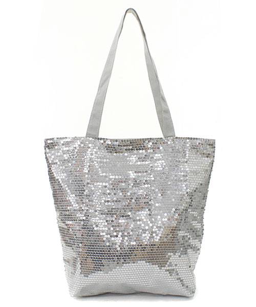 BLING 15" Glitter SEQUIN Tote Handbag Shoulder Bag +2 oz Victorias