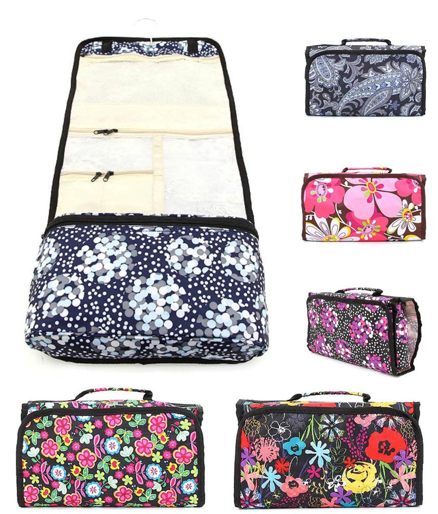 Cosmetic MAKE UP ROLL UP BAG Hanging Travel Makeup Organizer Cases 10