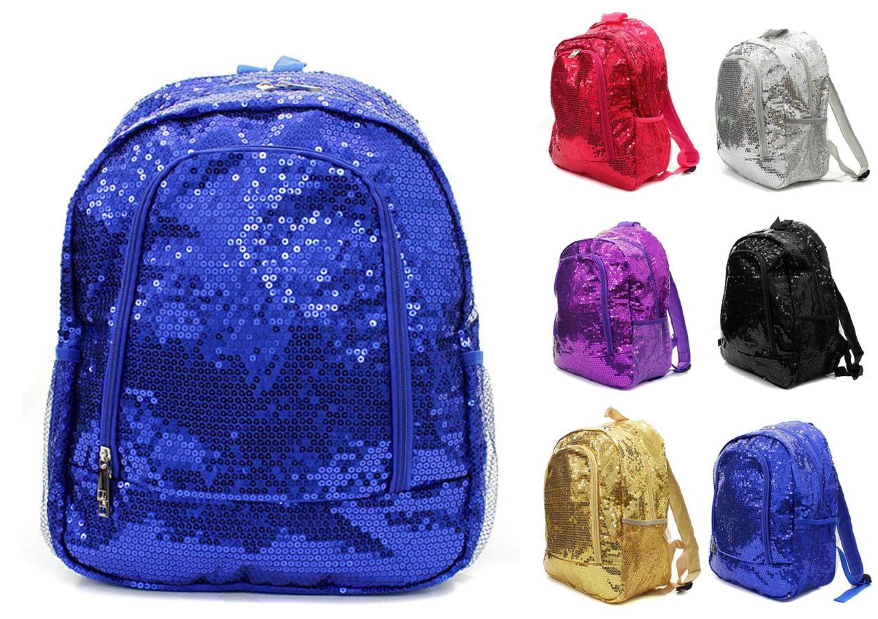 16" GLITTER SEQUIN BACKPACK Sparkle Bling Bookbag Tote Cheer Dance Bag 6 Colors eBay