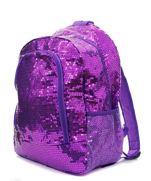 16" GLITTER SEQUIN BACKPACK Sparkle Bling Bookbag Tote Cheer Dance Bag