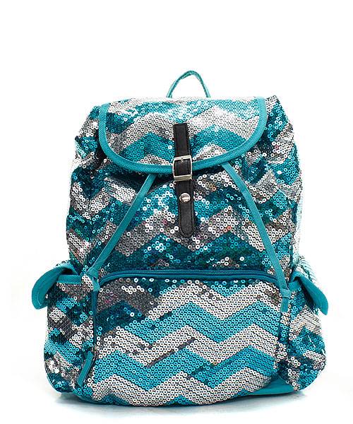 Chevron GLITTER SEQUIN BACKPACK Bling Bookbag Bag + Victorias Secret