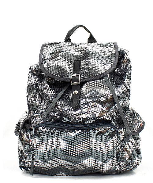 Chevron GLITTER SEQUIN BACKPACK Bling Bookbag Bag + Victorias Secret