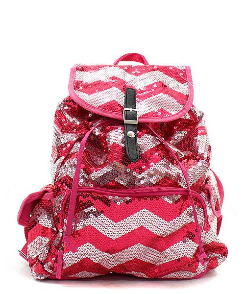 Chevron GLITTER SEQUIN BACKPACK Bling Bookbag Bag + Victorias Secret