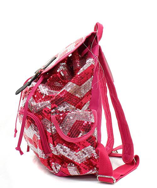Chevron GLITTER SEQUIN BACKPACK Bling Bookbag Bag + Victorias Secret