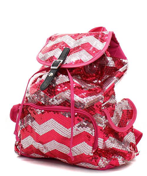 Chevron GLITTER SEQUIN BACKPACK Bling Bookbag Bag + Victorias Secret