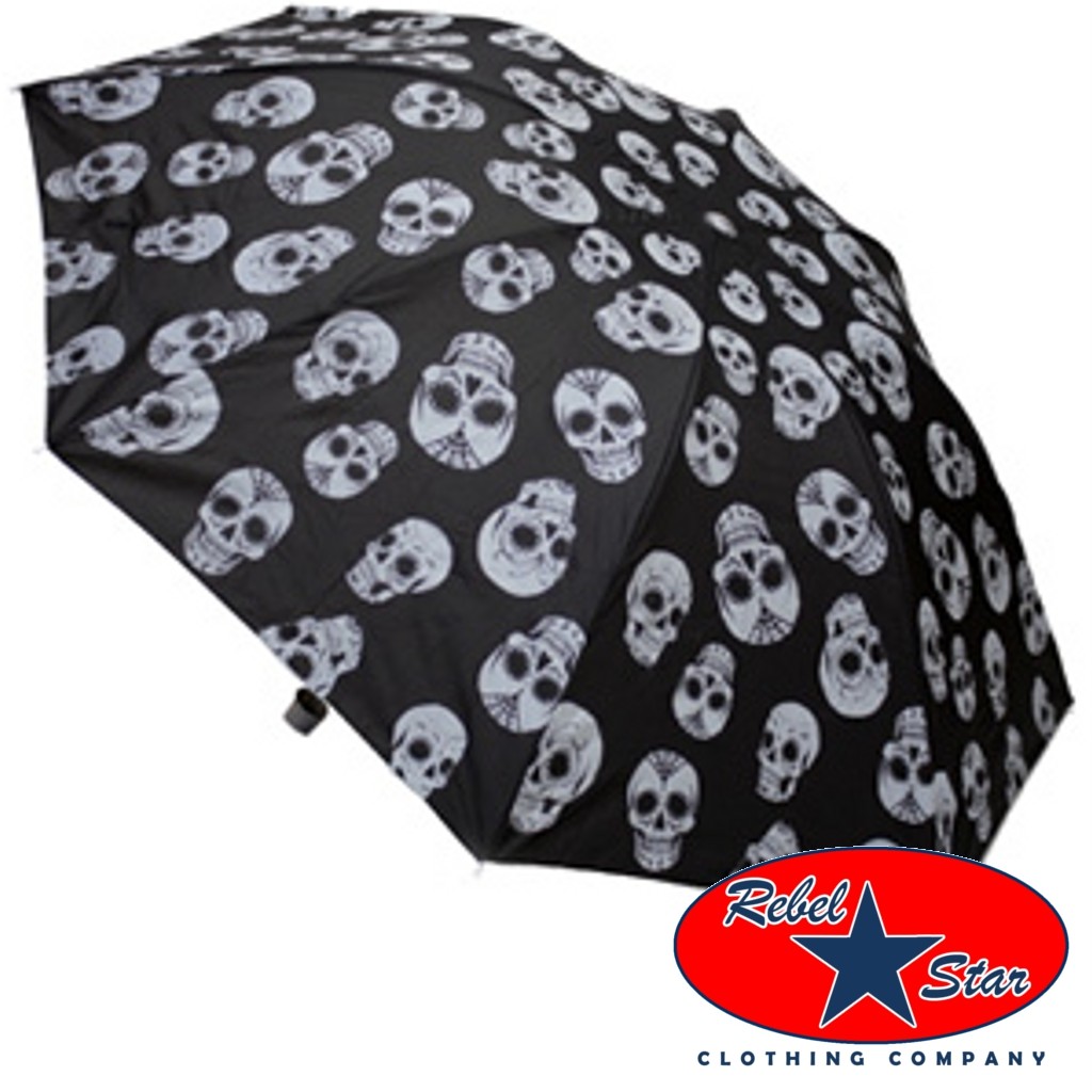 Sugar Skulls Umbrella Punk 90s Cool Goth Retro Tattoo Rockabilly Kustom