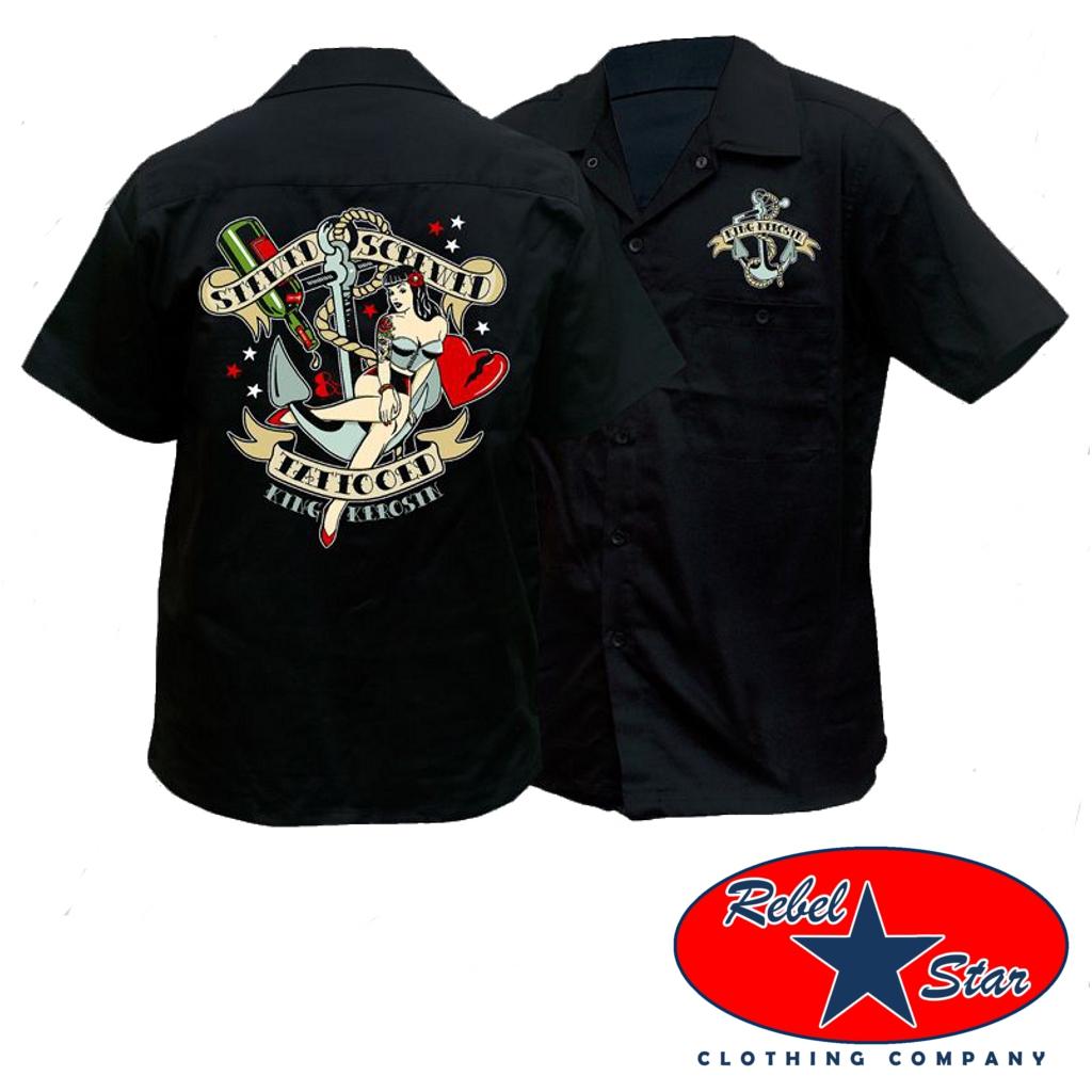 stewed screwed tattooed work shirt rockabilly tattoo stewed screwed tattooed work shirt rockabilly tattoo