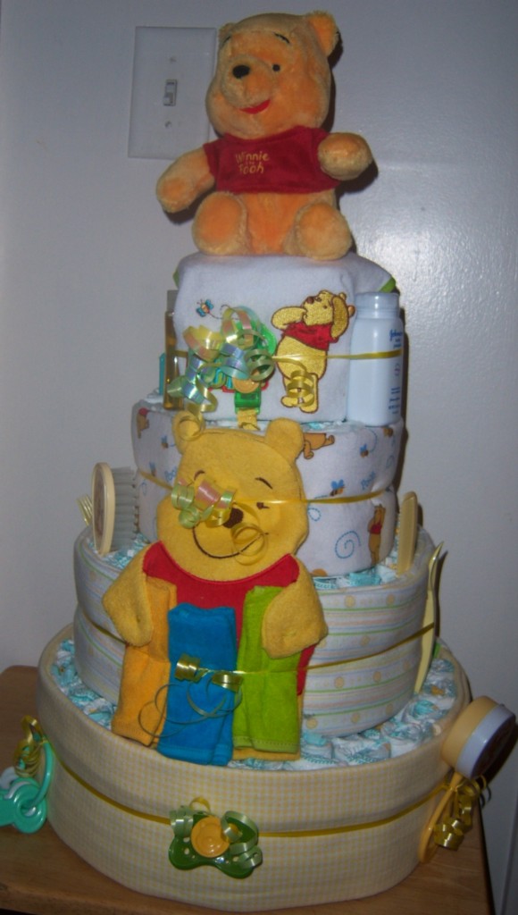 Baby Shower 4 Tier Diaper Cake Winnie The Pooh Precious