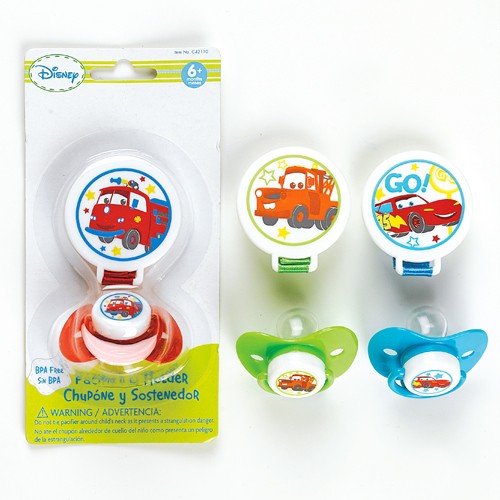DISNEY CARS PACIFIER & HOLDER, LIGHTNING MCQUEEN, MATER, BABY SHOWER, CAKE