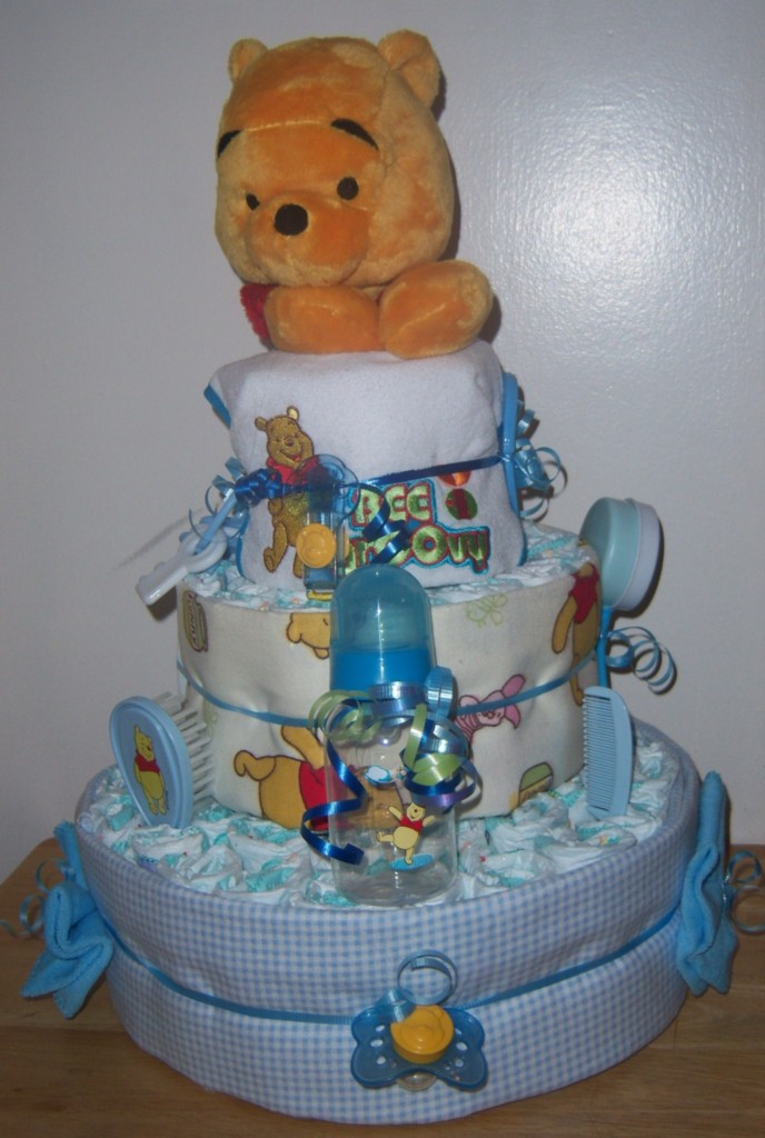 Baby Shower 3 Tier Diaper Cake, Winnie The Pooh, Precious