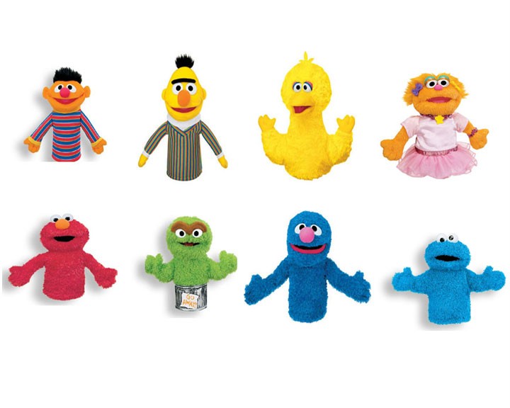 Sesame Street Hand Puppet, Elmo, Big Bird, Zoe, Oscar, Grover, Cookie