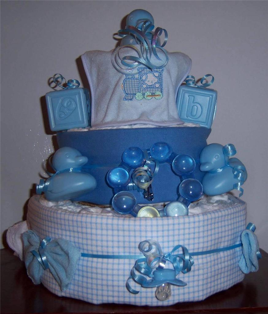 Baby Shower 3 Tier Duck Diaper Cake Blue Pink Or