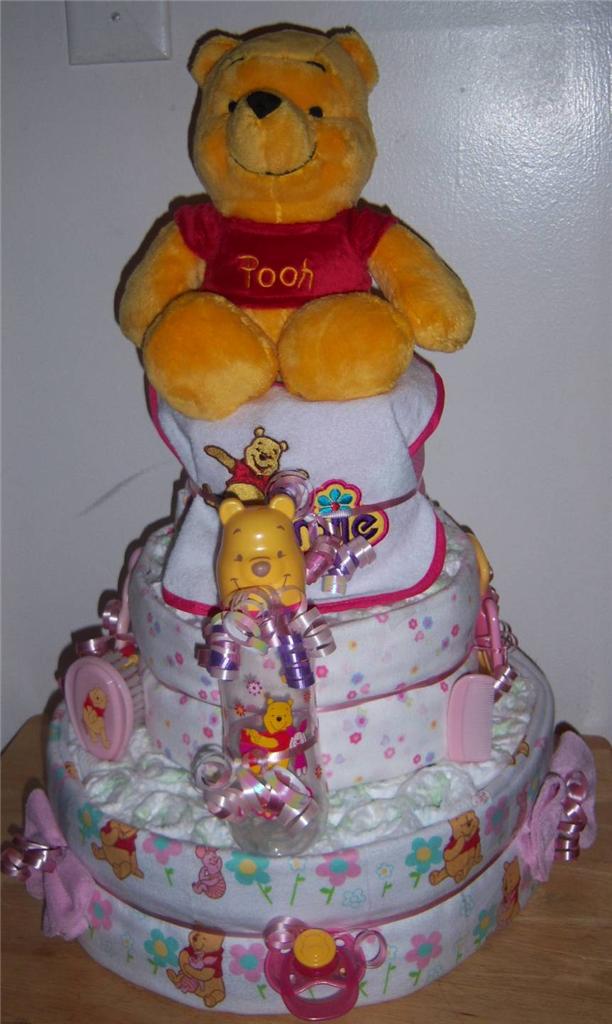 Baby Shower 3 Tier Winnie The Pooh Diaper Cake