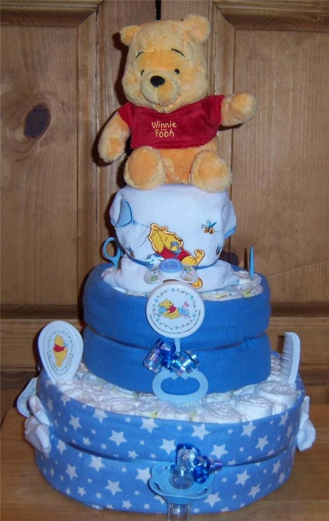 Baby Shower 3 Tier Winnie The Pooh Diaper Cake