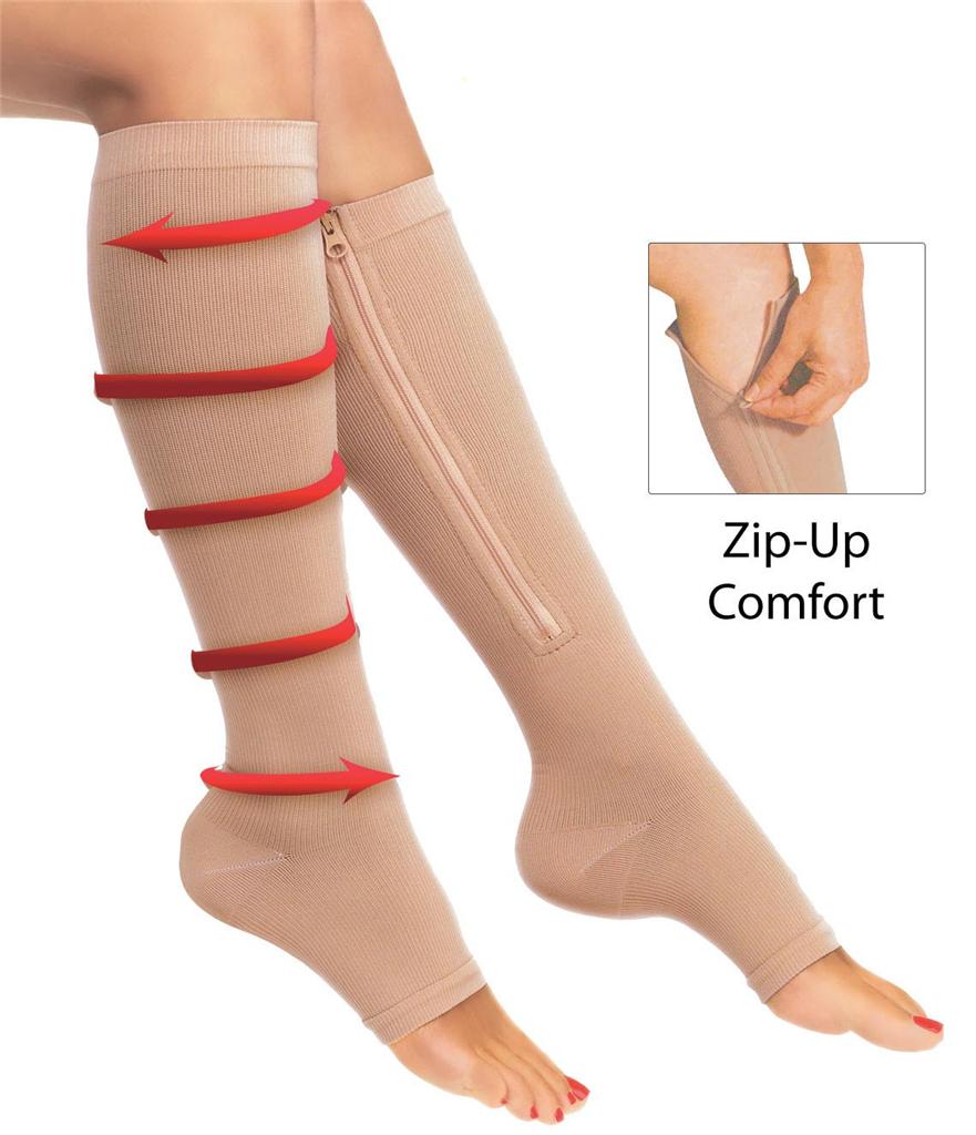 2030 mmHg Medical Compression Socks, Open Toe ,Zippered KneeHigh