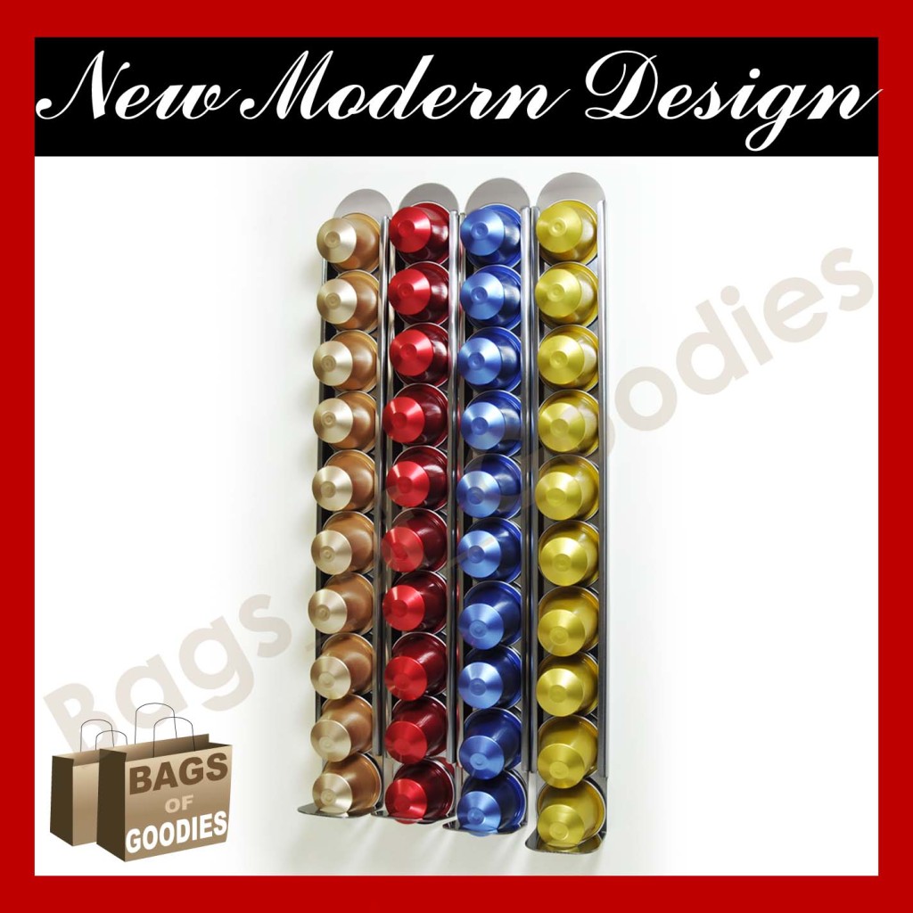 NEW Nespresso® Coffee Capsules Pod Holder Wall/Dispenser Stainless ...