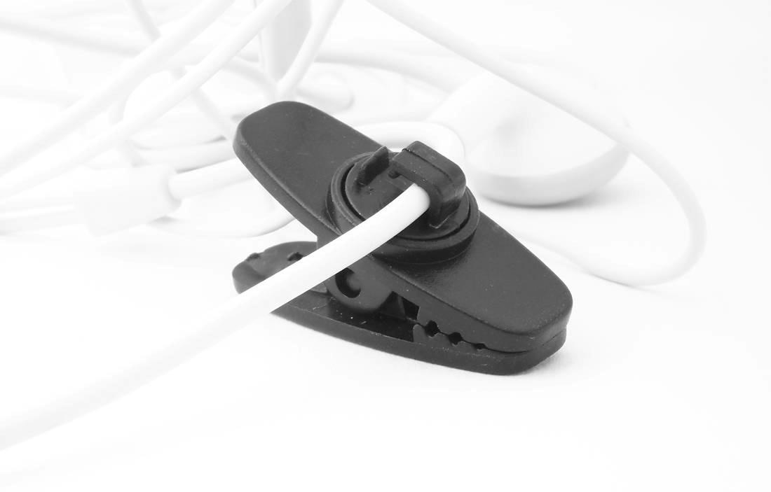 headphones earphones cable tidy clip clips black aligator clamp BUY 5