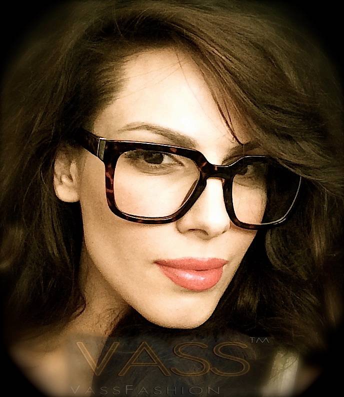 Retro Designer Fashion Thick Frame Clear Lenses Women Celebrity Large 