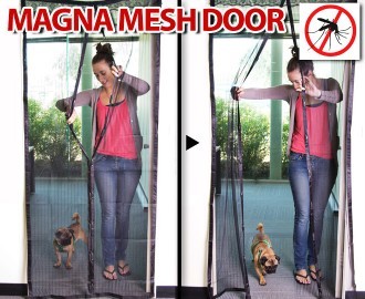 Screen Door Curtain | eBay ... MAGNETIC MESH FLY SCREEN DOOR CURTAIN MAGNET CLOSURE PET DOG DOOR NEW