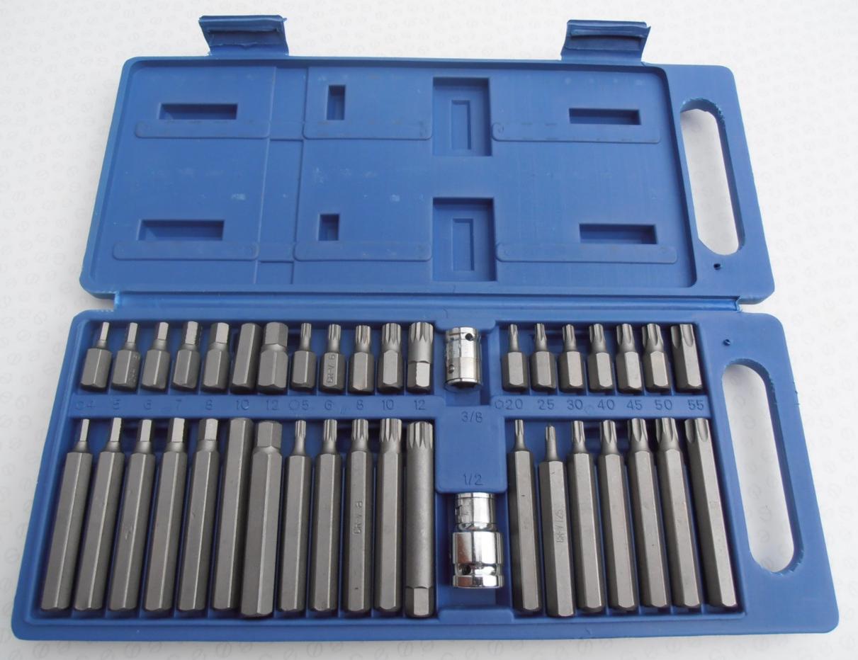 40Pc,Torx Star Spline Hex Socket Bit Set. 3/8 And 1/2 Drive eBay