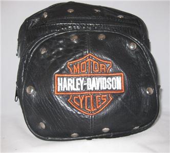 pouch davidson harley leg biker hip strap clips leather bag