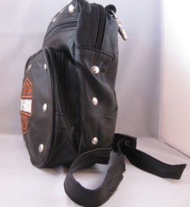 bag biker pouch davidson harley hip strap leg clips leather