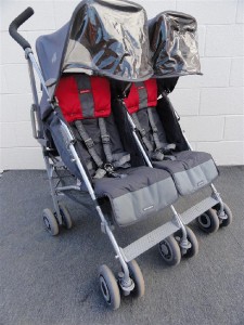maclaren double stroller red