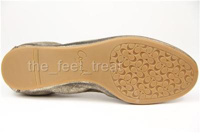 coach gold ballet flats