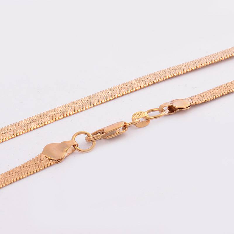 Herringbone Pattern Gold Necklace | 1pc 4mm heart pattern yellow gold filled flat herringbone Herringbone Pattern Gold Necklace | 1pc 4mm heart pattern yellow gold filled flat herringbone