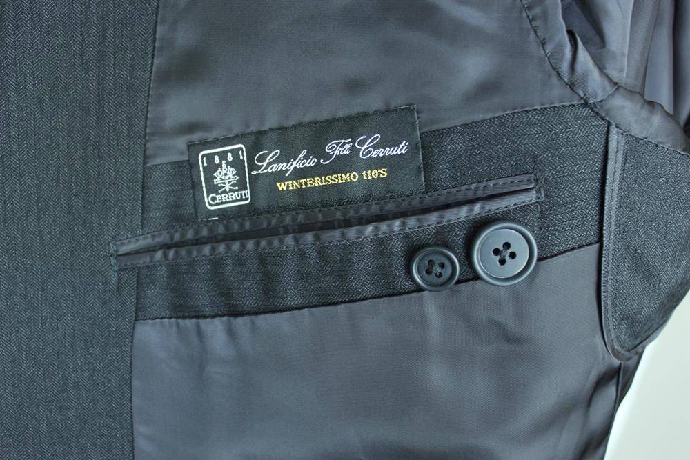 lanificio cerruti 1881 winterissimo 110"s size 40r dark charcoal