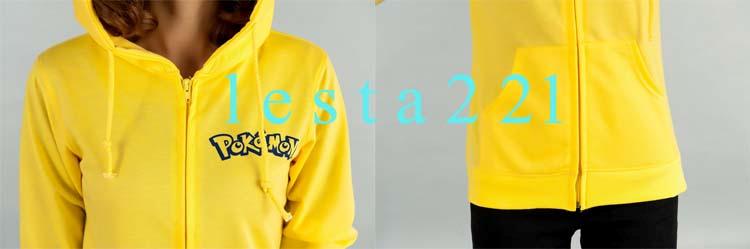 Pikachu Hoodie JP Anime Pokemon Zips Long Sleeve Hoodies Jacket Top Coat