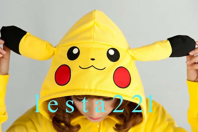 Pikachu Hoodie JP Anime Pokemon Zips Long Sleeve Hoodies Jacket Top Coat