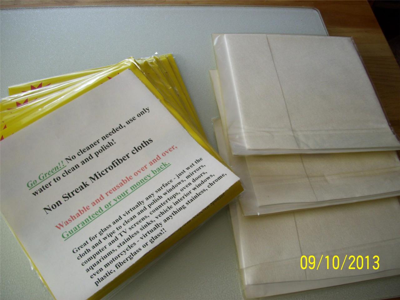 10 No Streak Microfiber Cleaning Cloths, Use Only Water! Reusable! Free