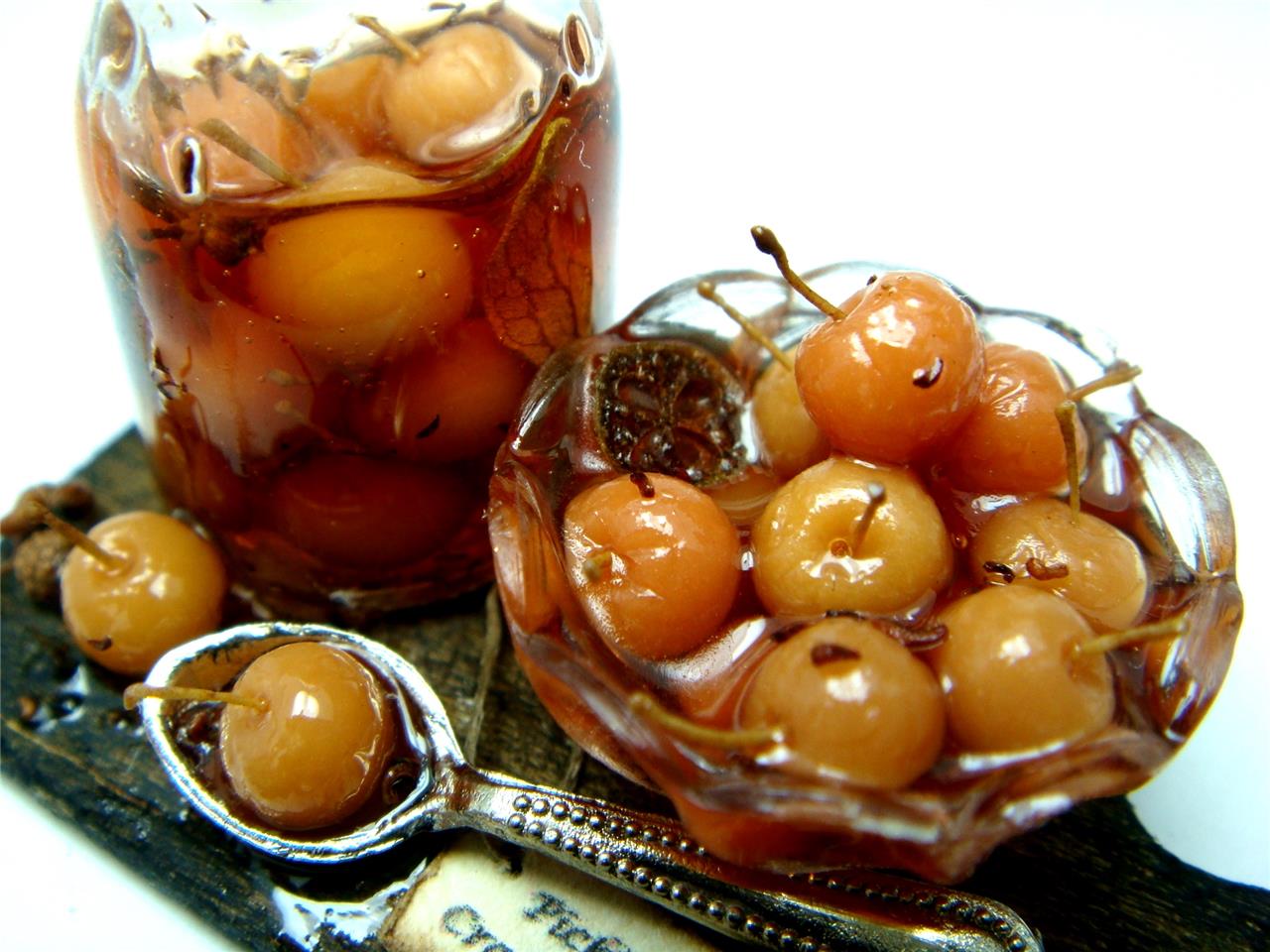 Dollhouse Miniature Pickled Crab Apples Scene 112 scale OOAK